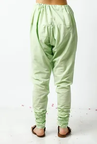 The Light Green Cotton Chooridar image 2