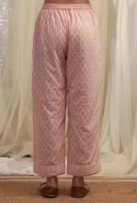 Bermuda Peach Straight Pants With Sequin Embroidery image 4