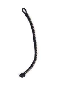 Set Of 2: Oorja Black Thread & Antique Plated Brass Beaded Anklets image 3