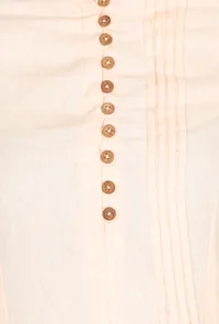 Peach Cotton Kurta With Applique Border image 5