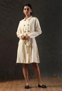 Short Beige Trench Coat image 1
