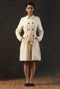 Short Beige Trench Coat image 2
