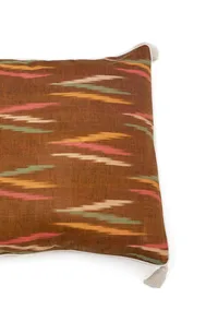 Set of 2: Chocolate Brown Ikat Cotton Cushion Covers image 4
