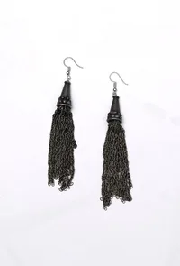 Lyla silver plated brass Chain Earrings image 2
