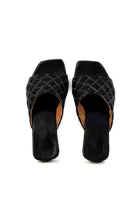 Pebble Black Cruelty Free Leather Heels image 3