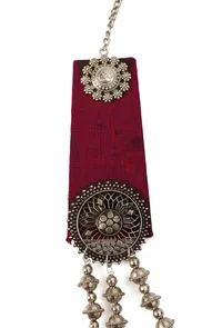 Pink Fabric Tortoise Charm 3-Layer Necklace image 3