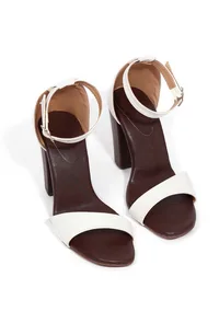 Maria White Strap Cushion Padded Heels image 2