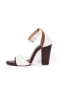 Maria White Strap Cushion Padded Heels image 4