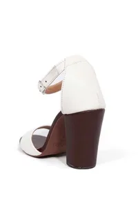 Maria White Strap Cushion Padded Heels image 6