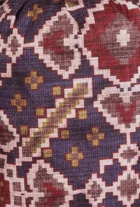 Advika Blue & Multi Silk Patola Print Potli With Tassels image 6