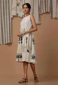 Sandra Floral Hand Block Printed Cotton Flex Dress image 2