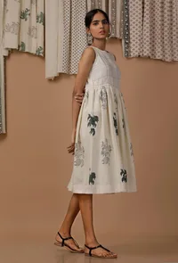 Sandra Floral Hand Block Printed Cotton Flex Dress image 3