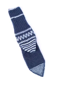 Aegean Blue & Multi Hand Knitted Woolen Winter Socks image 5