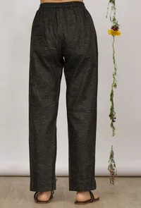 Dark Olive Straight Cotton Khadi Pants image 4
