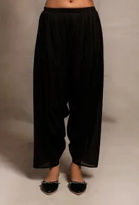 Solid Black Dhoti Pants image 1