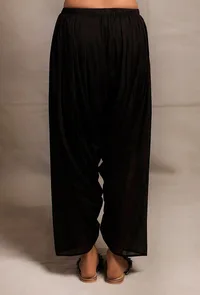 Solid Black Dhoti Pants image 4