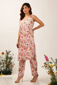 Ambi Floral Chintz Sleeveless Straight Kurta image 3