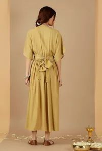 Bandhani Gathered & Flared Dress With Attached Belt image 5