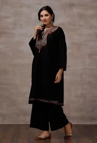 Kashifa Black Pure Woollen Phiran image 3