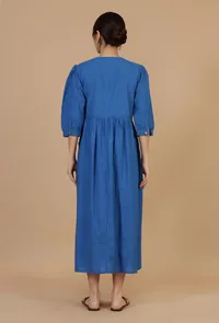 Indigo Breeze Cotton Wrap Dress image 4