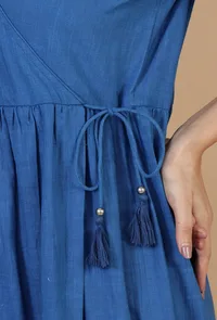 Indigo Breeze Cotton Wrap Dress image 5