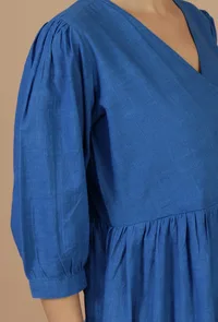 Indigo Breeze Cotton Wrap Dress image 6