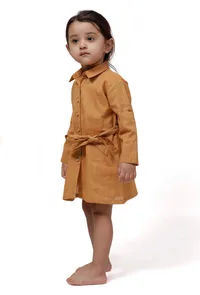 Rustic Melange Tunic Dress with Waist Belt image 3