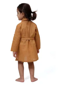 Rustic Melange Tunic Dress with Waist Belt image 5