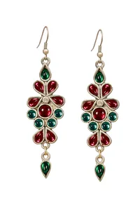 Multicolour German Silver Afghan Earrings image 2