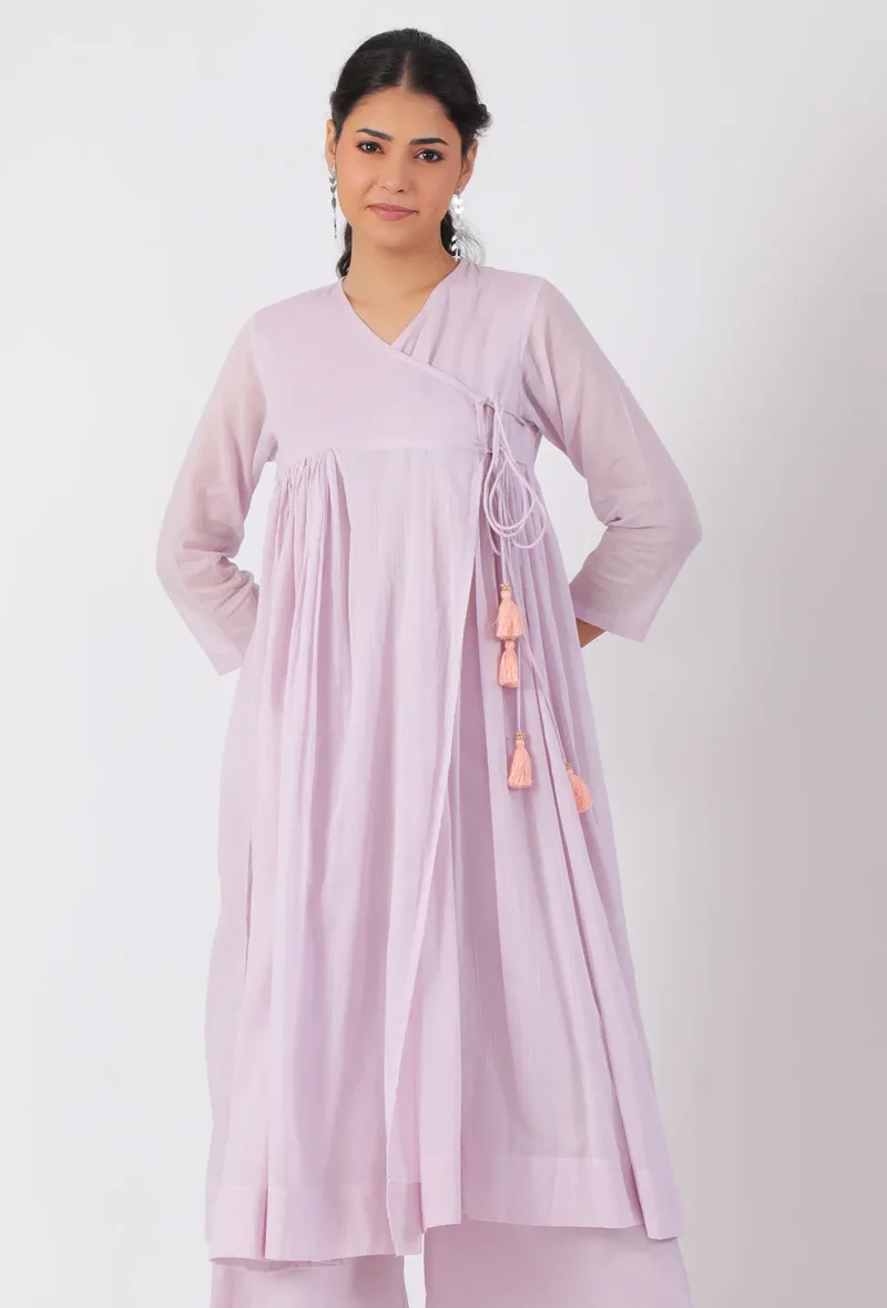 Lavender Cotton Flared Kurta