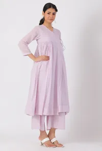 Lavender Cotton Flared Kurta image 2