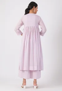 Lavender Cotton Flared Kurta image 4