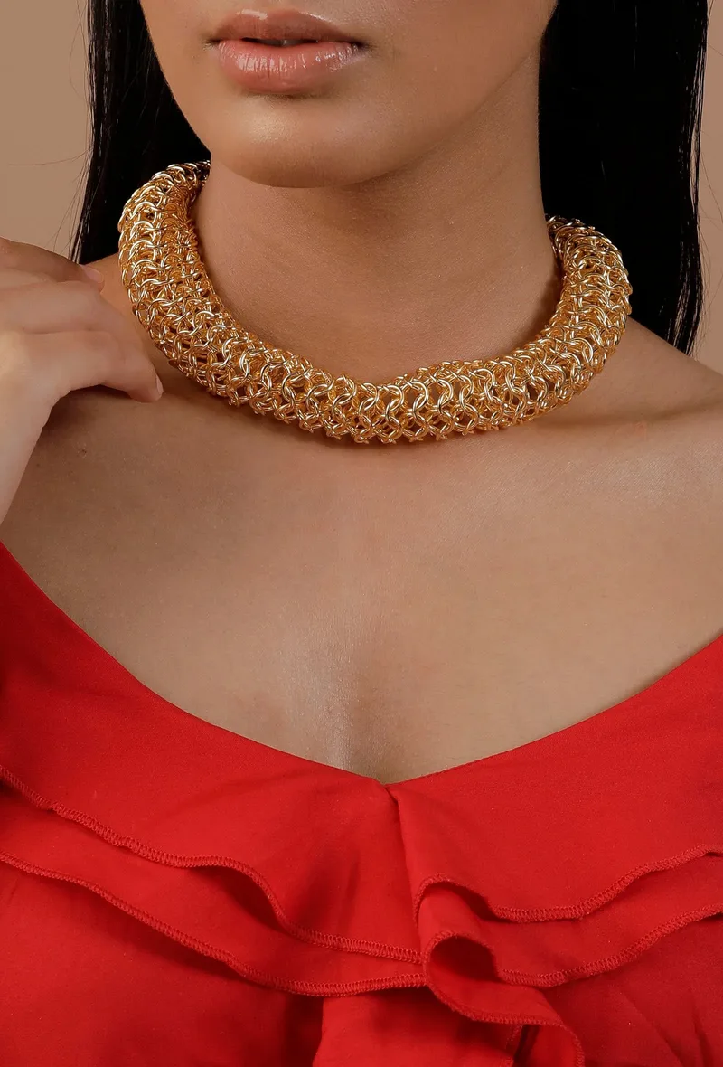 Multi Layered Rose Gold Chain Necklace