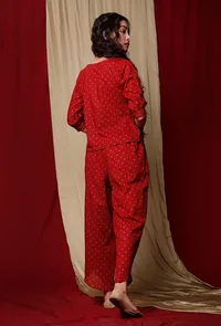 Maroon CottonTop With Zari image 4