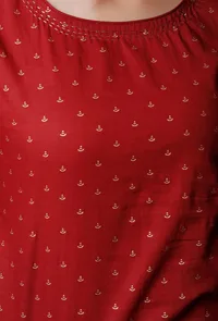 Maroon CottonTop With Zari image 5