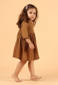 Set Of 2: Brown Mul Mul Short Dress With Shorts image 2
