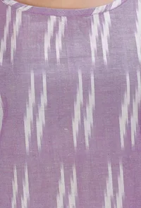 Lilac Slip Cotton Ikkat Kurta image 5