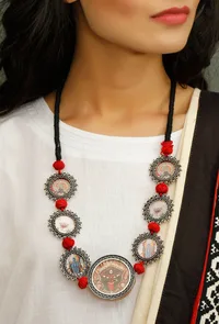 Seven Brass Pendant Goddess Kali Necklace image 1