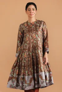 Tamali Allover Kalamkari Kalidar Flared Kurta image 1