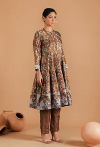 Tamali Allover Kalamkari Kalidar Flared Kurta image 2