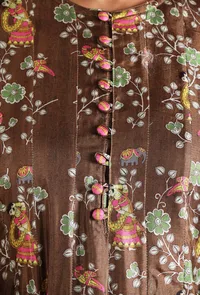Tamali Allover Kalamkari Kalidar Flared Kurta image 5