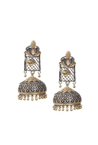 Lotus Gold Brass Tribal Earrings image 2