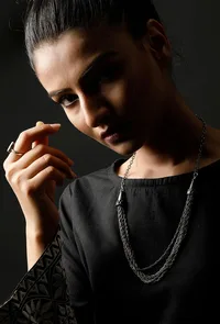 Lily silver plated brass Chain Necklace image 1