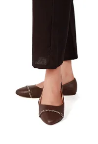 Coco Brown Chain Cruelty-Free Leather Mules image 1