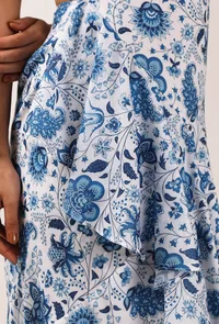 Serena Floral Chintz Fuffled Slitted Long Backless Dress image 6