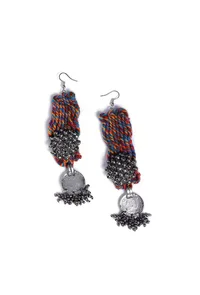Raami Contrast Thread Tribal Earrings image 2