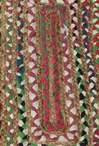 Cadecene Zig Zag Contrast Handcraft Jute Rug image 3