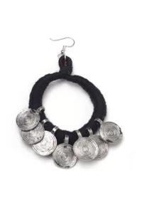 Onyx Black Coming Tribal Earrings image 3