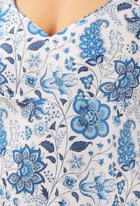 Set Of 2: Serena Floral Chintz Straight Kurta With Serena Flared Organza Flared Pants image 6