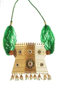 Rajwadi Green Beaded Statement Haar image 3